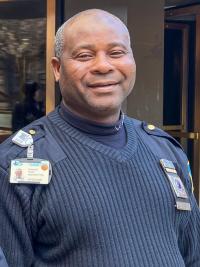 Taufik Ball, a Columbia University Public Safety officer stationed at the CUIMC campus in Washington Heights.